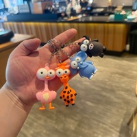 Nouveau Porte-clés Tendance Dessin Animé Zèbre Singe, Breloque de Sac Mignonne, Chaîne Créative, Pendentif Animal aux Grands Yeux