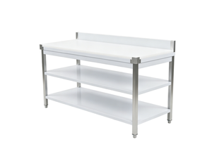 Commercial 3-layer workbench with PE cutting board, perfect for <b>vegetable</b> processing, suitable for use in kitchens, restaurants - Product Image 4