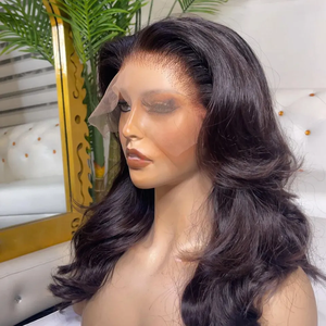 Perruques en cheveux humains 100% naturels, ondulées, bordeaux 99j, pré-épilées, avec dentelle frontale complète 13*4, vente en gros d'usine - Product Image 2