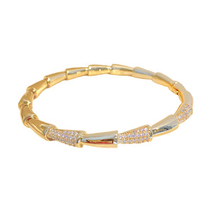 Gold And <b>Silver</b> Geometric Crystal <b>Bracelets</b> For Women Micro Insert Jewelry Gift <b>Bangles</b> With Zircon Stones - Product Image 5