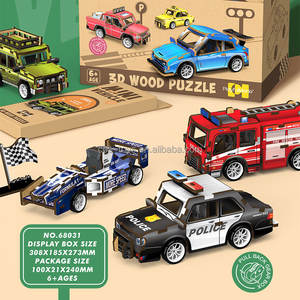 Puzzle en Bois 3D Artisanat Diorama Puzzle Mini Modèle de Voiture de Police Puzzle Jouets - Product Image 3