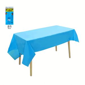 Disposable <b>Plastic</b> <b>Tablecloths</b> - Solid Color PE Aluminum Film Table Covers, Oil-Proof Party & Event Promo Giveaways - Product Image 4