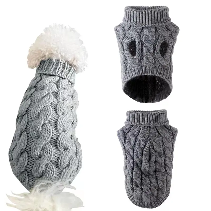 Mode Herbst und Winter neue Haustier Pullover einfarbig Twist gestrickt warmen Pullover bequeme Haustier Hund Pullover