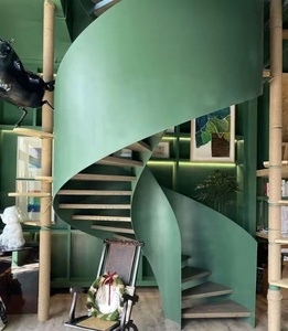 Escalera Interior Personalizada para Casa <span class=keywords><strong>Alucasa</strong></span>, Escalera Circular Moderna en Espiral para Interiores de Villa, Escaleras de Hierro de Lujo de Foshan - Product Image 6