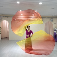 ELLE DANSES 1.9M x 1.4M Blanc à Rose Gradient Couleur Église Culte Louange Danse Bannière Drapeaux pour Chrétiens Adultes Danseurs