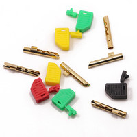AMASS Prise banane creuse 4 mm tout cuivre plaqué or haute intensité à souder mâle-femelle conception monobloc empilable 25.425 30V-60V