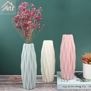 Vaso di fiori vaso di fiori in ceramica bianca decorazione vaso di plastica per la casa