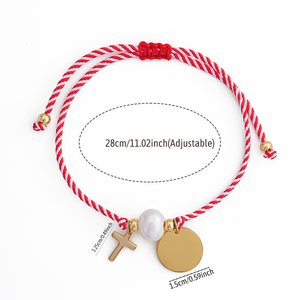 Pulsera de Disco con Nombre Personalizado Grabado, Pulsera de Cuerda Ajustable de Acero Inoxidable, Joyería de Moda Unisex para Regalo - Product Image 4