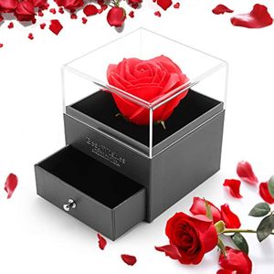 2024 New Acrylic Rose Gift <b>Box</b> Preserved Eternal Rose Necklace Jewelry Display Rack for <b>Valentine</b> Wedding Proposals - Product Image 3