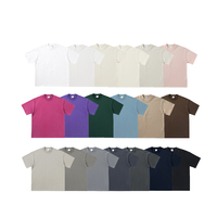 T-shirt décontracté pour homme 100 % coton tissé 280 g/m² col rond manches courtes uni coupe ample et carrée séchage rapide logo personnalisé