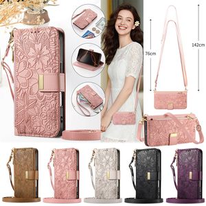 Étui de téléphone multifonctionnel à bandoulière pour fille femme, sac de téléphone portable avec porte-cartes pour téléphones Iphone <span class=keywords><strong>Samsung</strong></span> - Product Image 2