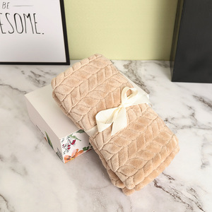2020 Embossing Design Flannel Fleece Airline <strong>Herringbone</strong> Travel <strong>Blanket</strong> - Product Image 2