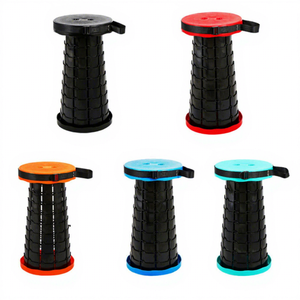 Travel Adjustable Height Portable Lightweight Capacity Plastic Camping Folding Collapsible Stool - Product Image 1