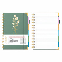 Carnet à spirale avec couverture en carton, 240 pages, spirale dorée, lignage collège, logo personnalisé, fabrication en usine