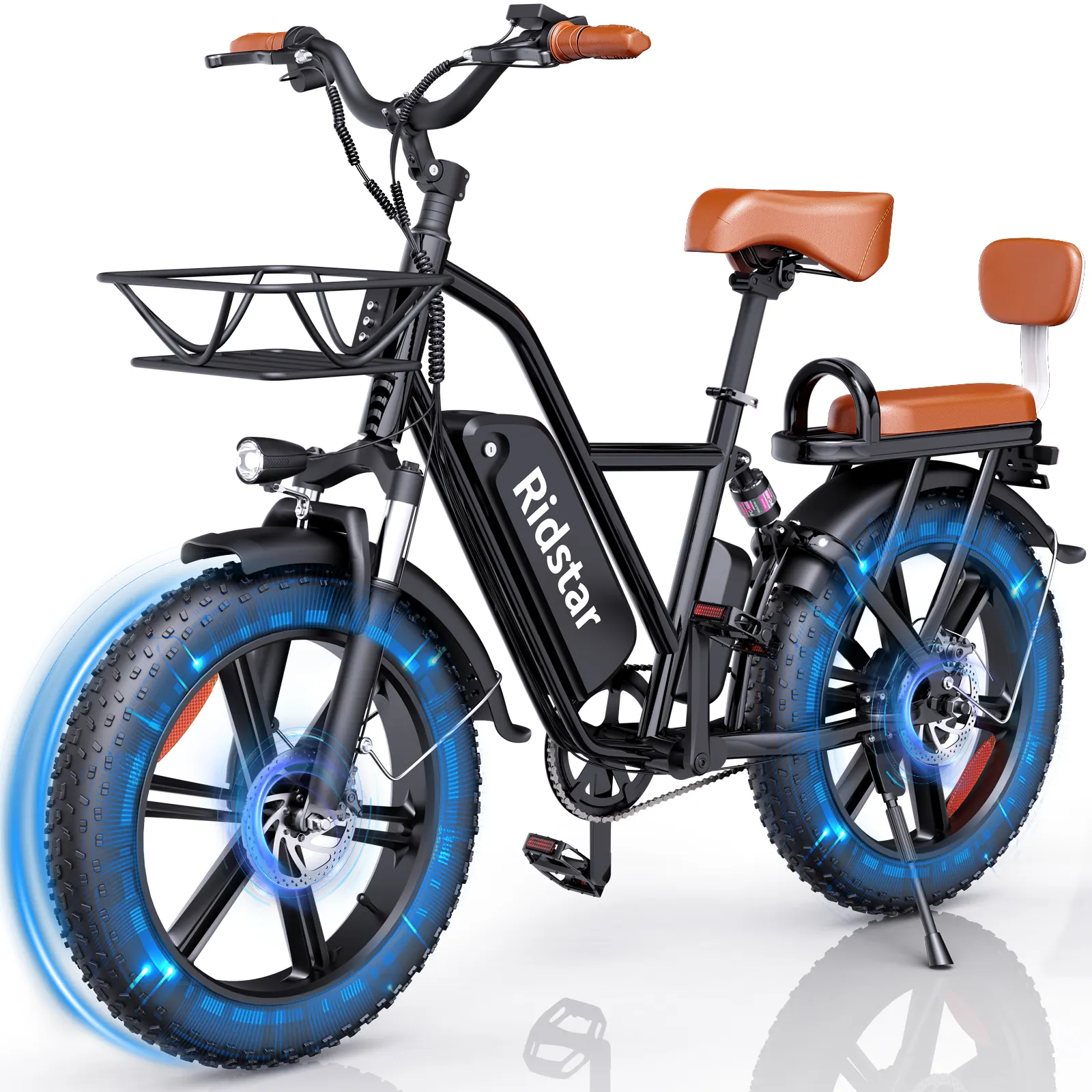 Free Shipping Thick Tyre Eletrica Bicicleta 20 Inch Wheels 500W 15Ah Electric Bicycle With Kids Seat