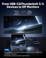 SYONG USB C a DP 1,4 Cable 8K60Hz 6FT Thunderbolt 4/3 a DisplayPort 4K144Hz 120Hz/2K240Hz 32,4 Gbps 8K Tipo C a DP Cable