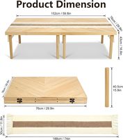 Table de pique-nique pliante facile à assembler, personnalisable, 60" x 30", avec chemin de table, grande table de pique-nique portable pour s'asseoir au sol