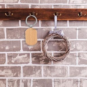 Custom logo Trending Hexagon Wood Keychains Unfinished Beech <b>Blanks</b> Iron <b>Rings</b> Laser Pyrography Crafts DIY Promotional Gifts - Product Image 4