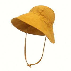 Customized High Quality Cotton Linen Outdoor Dress Sun <b>Hat</b> Breathable Toddler Kids Beach Wide Brim Bucket <b>Hat</b> <b>for</b> Party Fishing - Product Image 2