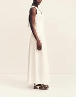 Robe longue plissée fendue élégante et sexy pour femme, col en V, dos nu, style décontracté, mode estivale