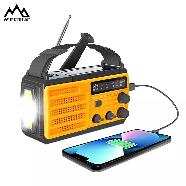 MEDING Multifunction Hand Crank Emergency Charger Dual Usb Power Bank Radio