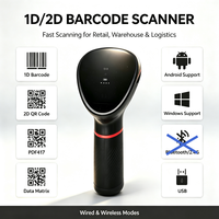 Escáner de Código QR Portátil, Lector de Códigos de Barras 1D 2D USB Láser CMOS, Escáner con Cable para Sistemas POS