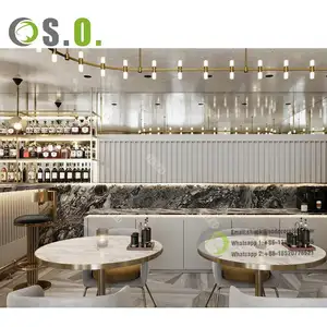 Muebles de restaurante, diseño interior y exhibición de cafetería, bar