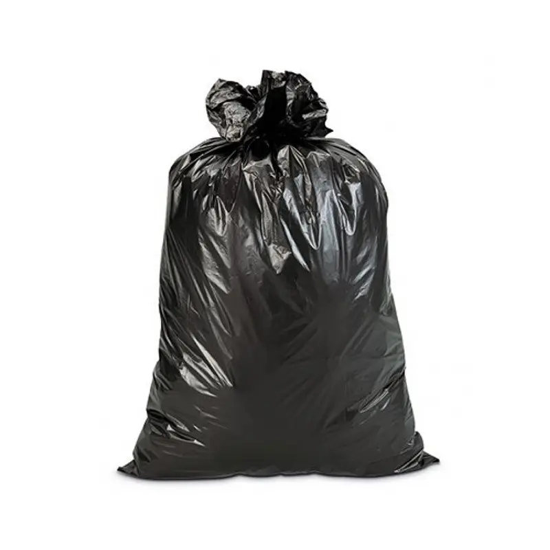 Grands sacs poubelle/sacs poubelle portables en plastique PEHD noir recyclés robustes