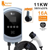 Station de recharge murale pour véhicules électriques, compatible prise domestique, norme UE, 7 kW/11 kW/22 kW, avec sortie 16A/32A