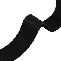 Rouleau élastique tricoté en caoutchouc polyester noir et blanc de largeur personnalisée pour vêtements de sport
