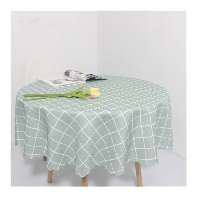 wholesale airlaid modern black and white plaid circular round oilproof tablecloth bulk 100% polyester buy table cloths picnic