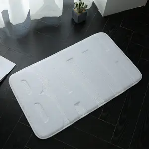 BATH Design 75*45 CM Water Absorbent Bathroom Rug Non Slip Flannel Fabric Thickened Foam Bath Mat