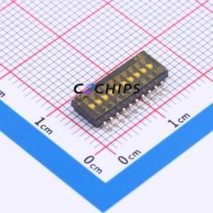 DSHP10TSGET DIP Switch SMD-20P,5.4x14.3mm Switch Flat Toggle, Groove Type Single Pole Single Throw 10 Gull Wing Type - Product Image 1