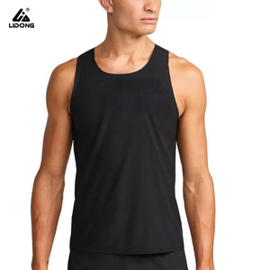 100% poliéster deportes sin costuras secado rápido hombres maratón impresión personalizada transpirable gimnasio carrera camiseta sin mangas para correr - Product Image 1