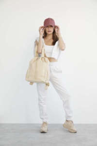 กระเป๋าเป้สะพายหลังสำหรับเล่นกีฬาออกกำลังกายกลางแจ้งดีไซน์ใหม่กระเป๋าใส่ไปยิมกระเป๋าใส่ไม้เทนนิสสีเบจ - Product Image 4