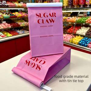 Custom Oil Proof PE Packaging <b>Bag</b> with Tin Tie Food Closure Grade Kraft <b>Bags</b> for Snacks <b>Sweet</b> Candy Cookie Bread <b>Bag</b> Paper - Product Image 2