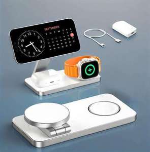 3-in-1 Charging Station,15W Fast Wireless Charger, Portable Magnetic Multi-function, Applicable to IPhone, <strong>Watch</strong> and Headphone - Product Image 2
