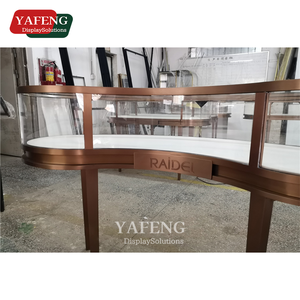 ضوء LED ، عرض مشرق اللون الطبيعي MDF عرض خفف من الزجاج معدن الألمنيوم الخشب الرقائقي لمتاجر التجزئة - Product Image 1