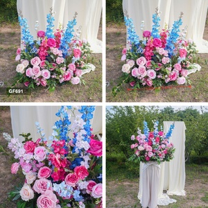 Arrangements de fleurs en soie personnalisés pour les allées de mariage, décorations de sol de style moderne pour les événements et les fêtes - Product Image 3