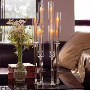 Porte-bougie de mariage finition or glamour, décoration de luxe pour la cérémonie de mariage, décoration de fond d'allée - Product Image 4