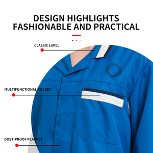 Abrigo azul real de manga larga para hombres y mujeres, gran oferta de algodón y poliéster, ropa de trabajo de laboratorio, salones de belleza con - Product Image 4
