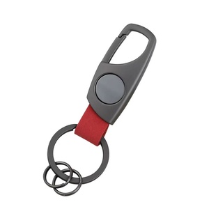 Creative Men's Waist Hanging Keychain Simple Leather Metal Stainless Steel Engraving Car Keychain - Product Image 5