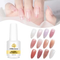 AiBevoow Nude Color Rubber Base Coat Nail Products Wholesale Nail Extension Builder in a Bottle Private Label Soak Off Hard Gel