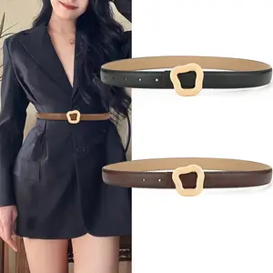 Korean Version Simple Belt Ladies Leather Belt Pure Cowhide Trouser Belt With Sweater Trench Coat Manufacturers Wholesale