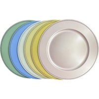 Assiettes de présentation de style occidental pour mariages et fêtes - Couleurs personnalisables, design rétro de luxe léger en métal