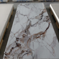 Lámina de PVC con Efecto Mármol para Baño, 1220x2440x3mm, Impermeable, Alto Brillo, Anti-Rayones, Panel de Pared, Fácil Instalación, Interior, OEM