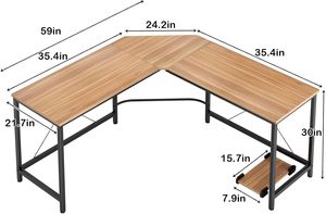 Oficina en casa estudiante estudio dormitorio estilo moderno Escritorio de oficina en casa Esquina de arco mesa de estudio en forma de <span class=keywords><strong>L</strong></span> Escritorio de Juegos de ordenador - Product Image 2