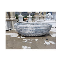 Baignoire autoportante moderne en marbre Arabescato blanc-gris naturel, idéale pour villa – Meilleures ventes