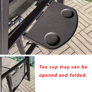 Mobili moderni per il tempo libero da giardino 3 pezzi sedie a dondolo da giardino in metallo tessuto in Rattan casa parco cortile sala da pranzo - Product Image 4