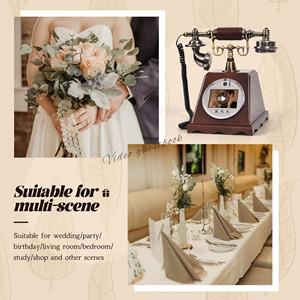 Livre d'or vidéo rétro Antique téléphone HD 1080p avec mémoire de 128 Go Audio vidéo livre d'or téléphone pour les mariages fête d'anniversaire - Product Image 5